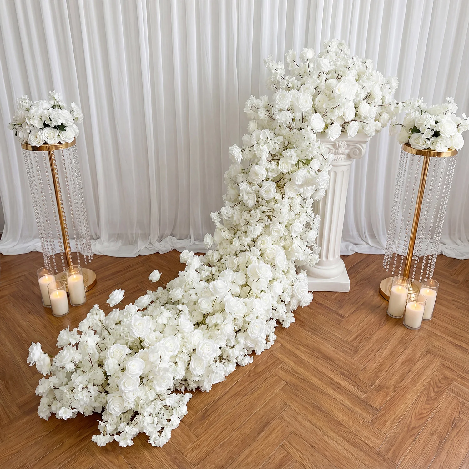 

Роскошный искусственный цветок Uflower, ряд 100/200 см, центральная часть стола, свадебное украшение, арка, фон для мероприятия, сцена, Флора