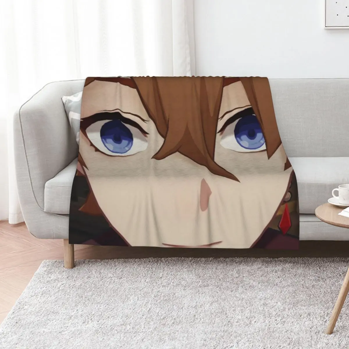 Childe (Tartaglia) Face Meme Throw Blanket Blankets For Sofas Sofas Polar Decoratives Thin Custom Blankets