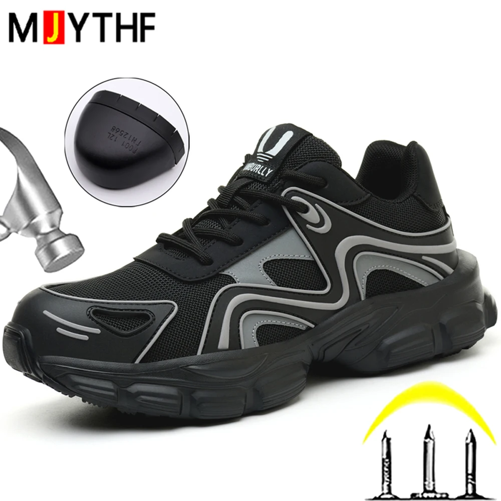 Women Safety Shoes Plus Size 42 Fashion Protection Shoes Anti-Smash Anti-Puncture Security Steel Toe Shoes Lightweight Comfort