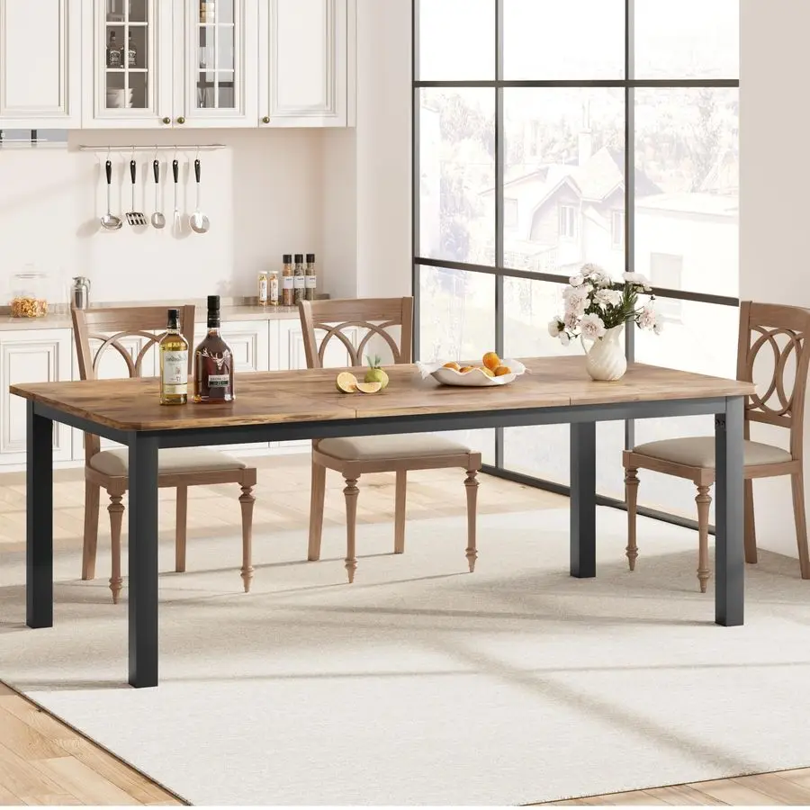 Inch Long Kitchen Table for 68, Dining Room Table for Kitchen Living Room, Large Rectangular Dinner Tables, Industrial Indoor Re