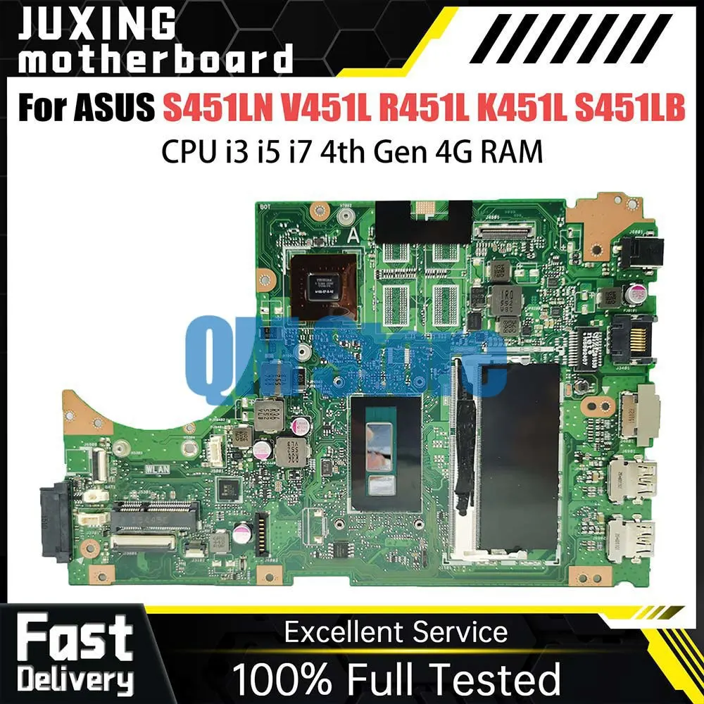 

S451LN Notebook Mainboard For ASUS V451L S451L S451LB S451LA R451L K451L Laptop Motherboard With CPU i3 i5 i7 4th Gen 4G RAM