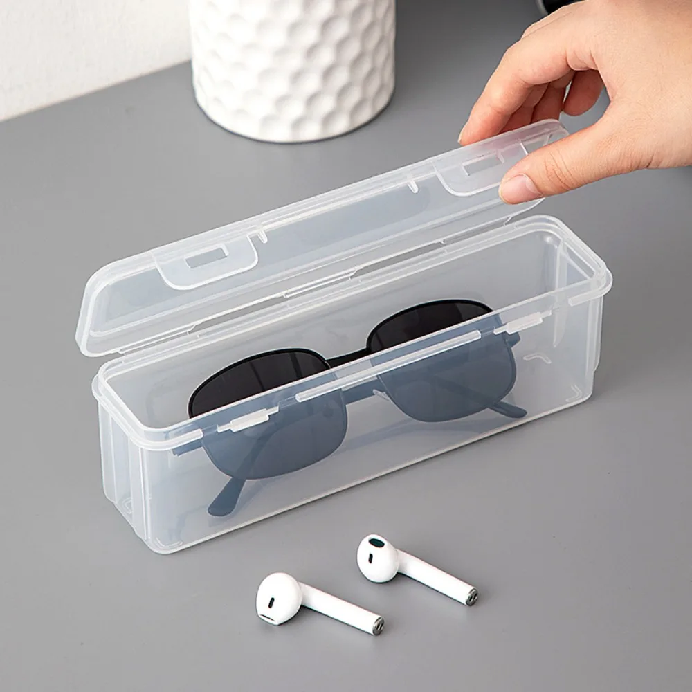 

Portable Large Opening Glasses Case Dustproof Plastic Sunglasses Case Transparent Overlay Placement Glasses Box Men