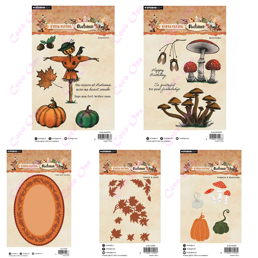 Fun Halloween Pumpkin Scarecrow Metal Cut Dies and Stamps for DIY Scrapbooking Photo Album Embossing Decorative Paper Cards