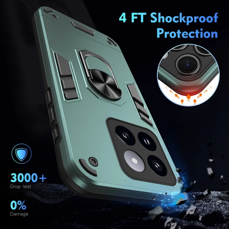 

Shockproof Armor For Xiaomi 14 Mi 14 Xiaomi14 Mi14 Pro Case Phone Ring Stand Bumper Silicone Phone Back Cover