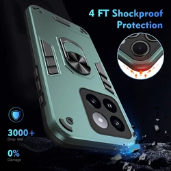 Shockproof Armor For Xiaomi 14 Mi 14 Xiaomi14 Mi14 Pro Case Phone Ring Stand Bumper Silicone Phone Back Cover