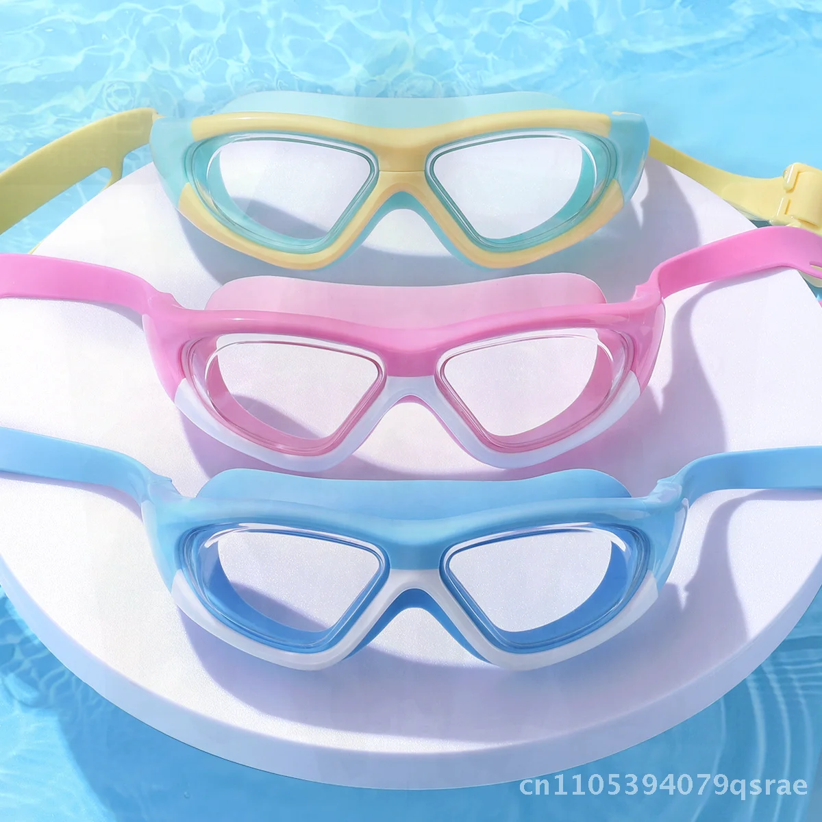 

Детские очки для плавания в большой оправе HD, водонепроницаемое противотуманное снаряжение для дайвинга для мальчиков и девочек, профессиональные очки для плавания