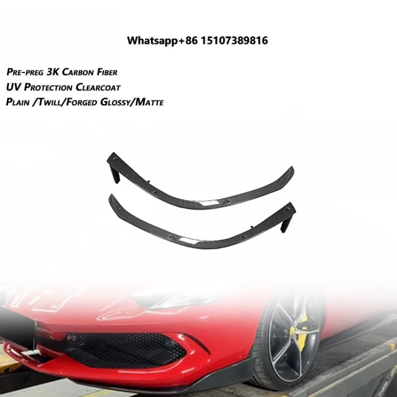 100% Dry Carbon Fiber Front Bumper Lip Side Splitters for 296