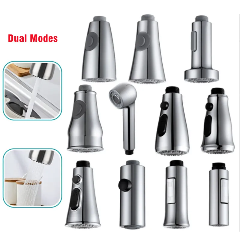 

2 Mode Kitchen Pull Out Faucet Sprayer Plating Nozzle Water Saving Bathroom Basin Sink Shower Spray Head Water Tap Faucet Filter