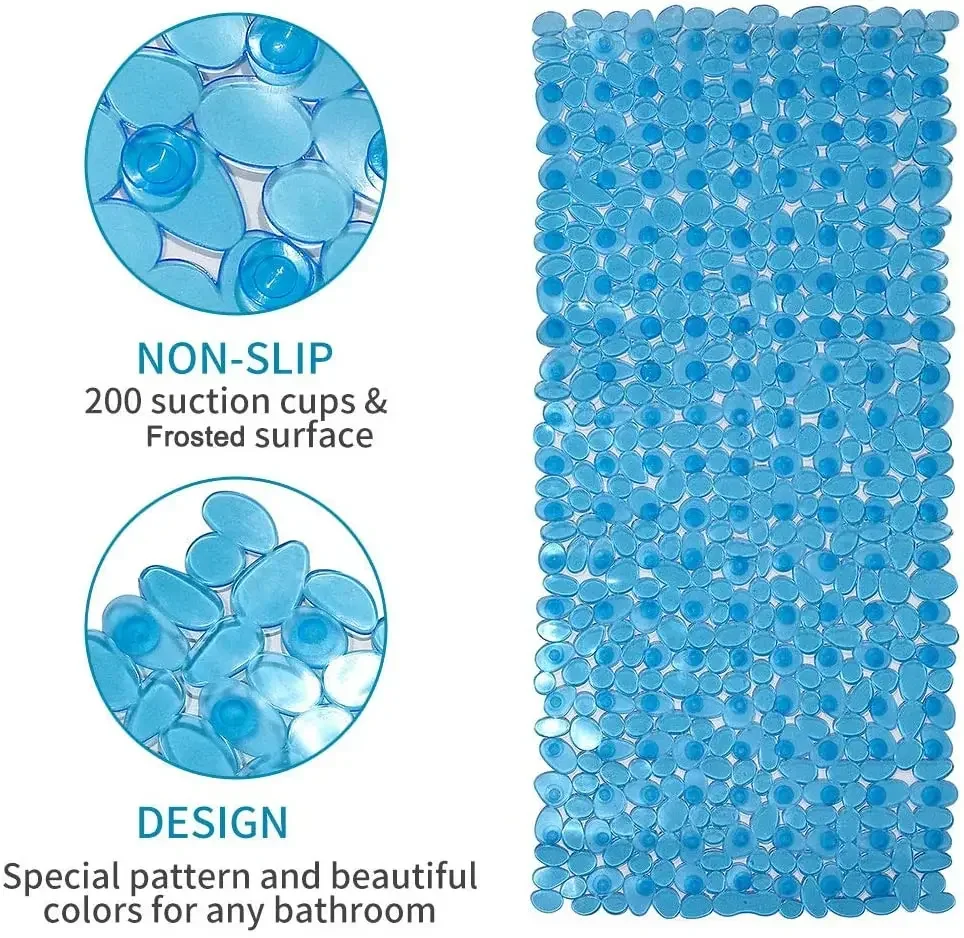 

70x36cm Foot Pads Anti Slip Bath Mats Suction Cup Shower Cushion Long Bathtub Foot Pads Non-Slip Bathroom PVC Plastic Mats