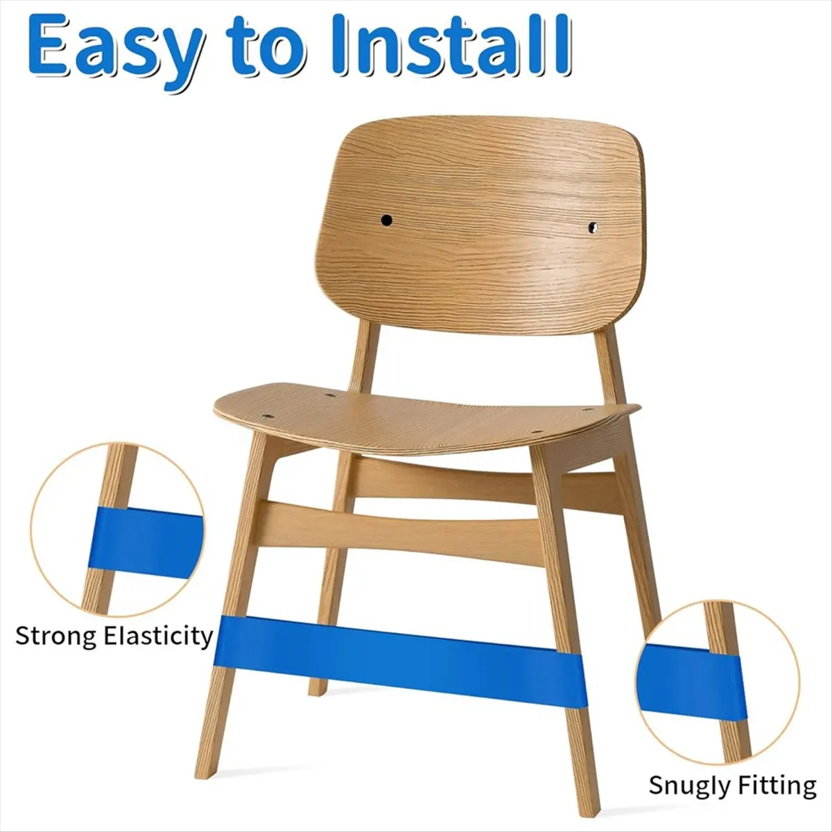 A45I 12 Pcs Chair Bands for Kids with Fidgety Feet for Chairs ADHD Tools Flexible Seating for Classroom Elementary(Blue)