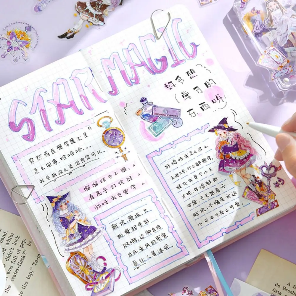 40Pcs/pack Anime Decorative Sticker Hand Account Scrapbooking Stationery Sticker Kawaii DIY Collage Stickers