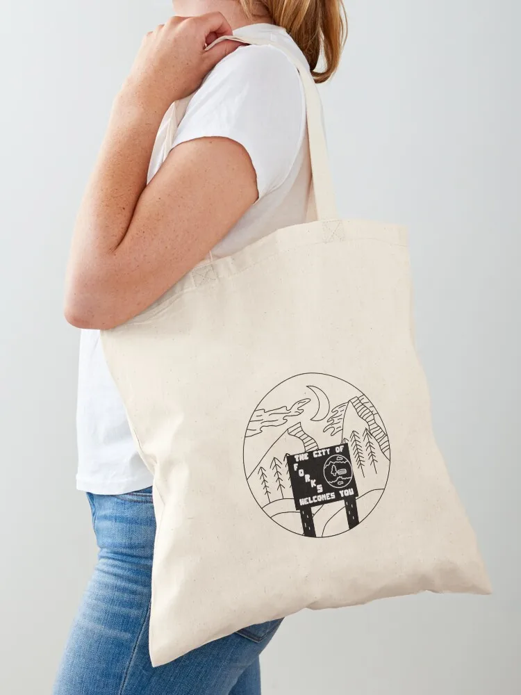 twilight city of forks Tote Bag custom fabric bag eco pack Beach bag shopping logo