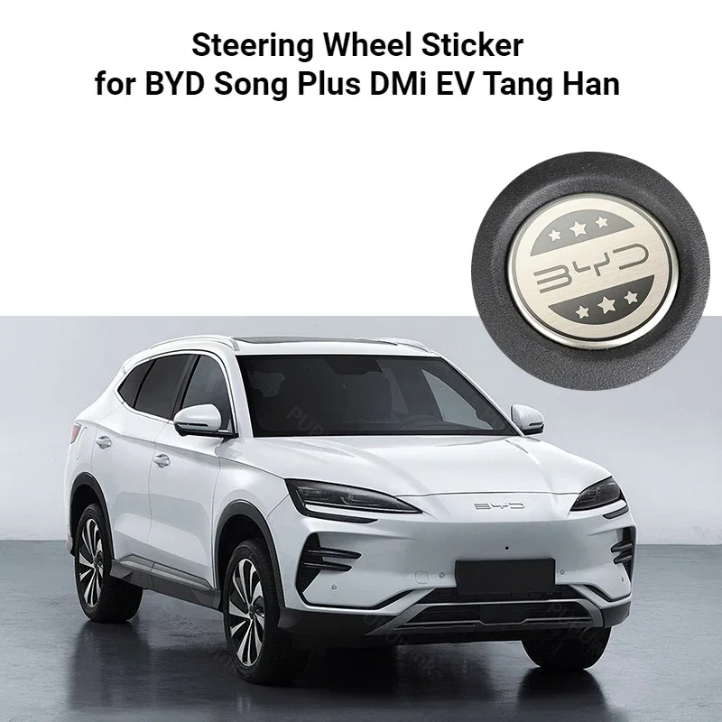 Adesivo per volante per BYD Song Plus DMi EV Tang Han adesivi per ruote personalizzati in acciaio inossidabile accessori per auto Styling nuovo