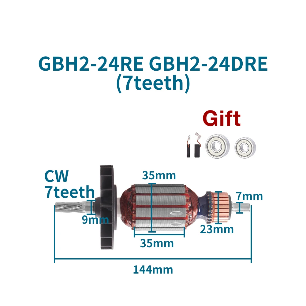 AC220-240V Armature for Bosch GBH2-24 GBH 2-24 GBH2-24RE DRE Power Hammer Rotor Anchor Stator Coil Power Tools Accessories
