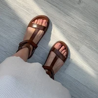 BeauToday Summer Gladiator Sandals Women Calfskin Leather Open Toe T-bar Strap Hook & Loop  Summer Ladies Shoes Handmade 07130 - Image 3