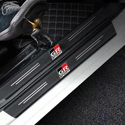 4PCS Carbon Fiber Car Door Threshold Stickers for Toyota sport GR Sport GR GAZOO RACING RAV4 Avensis Prado Prius Car Accessories