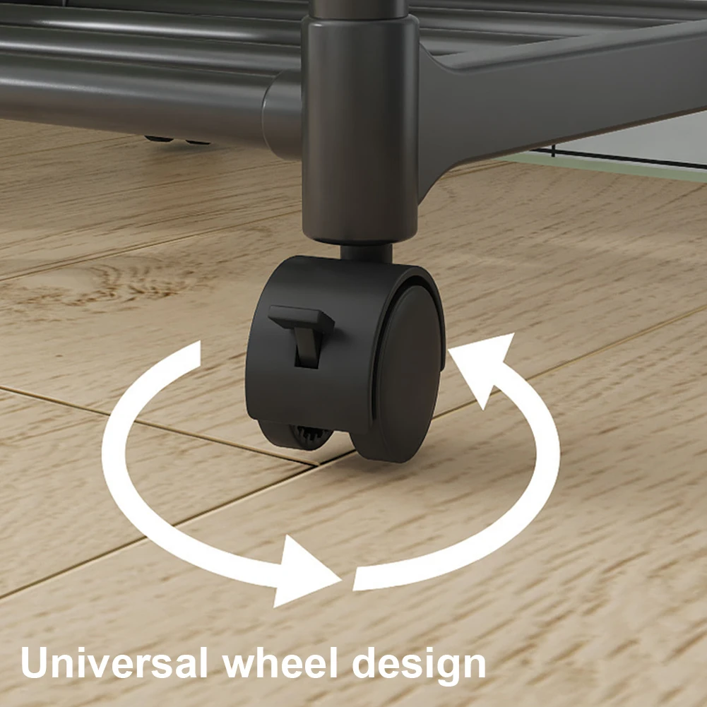 

5-ярусные стеллажи для хранения, грузоподъемность 110 фунтов, прочная полка на колесиках для кухни, прачечной, кладовой, гардеробной