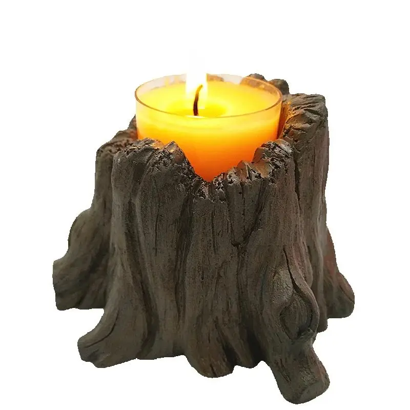 Stump candle holder silicone mold concrete mold handmade diy resin plaster chocolate candle mold free shipping
