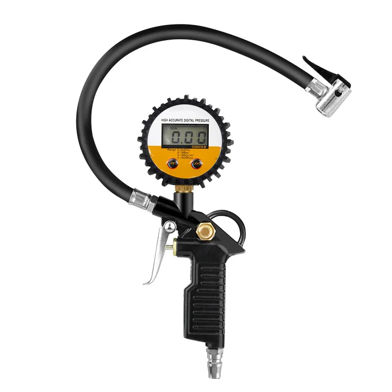 Car Tire High Precision Tire Pressure Gauge Car Convenient Inflatable Head Pressure Gauge Digital Display