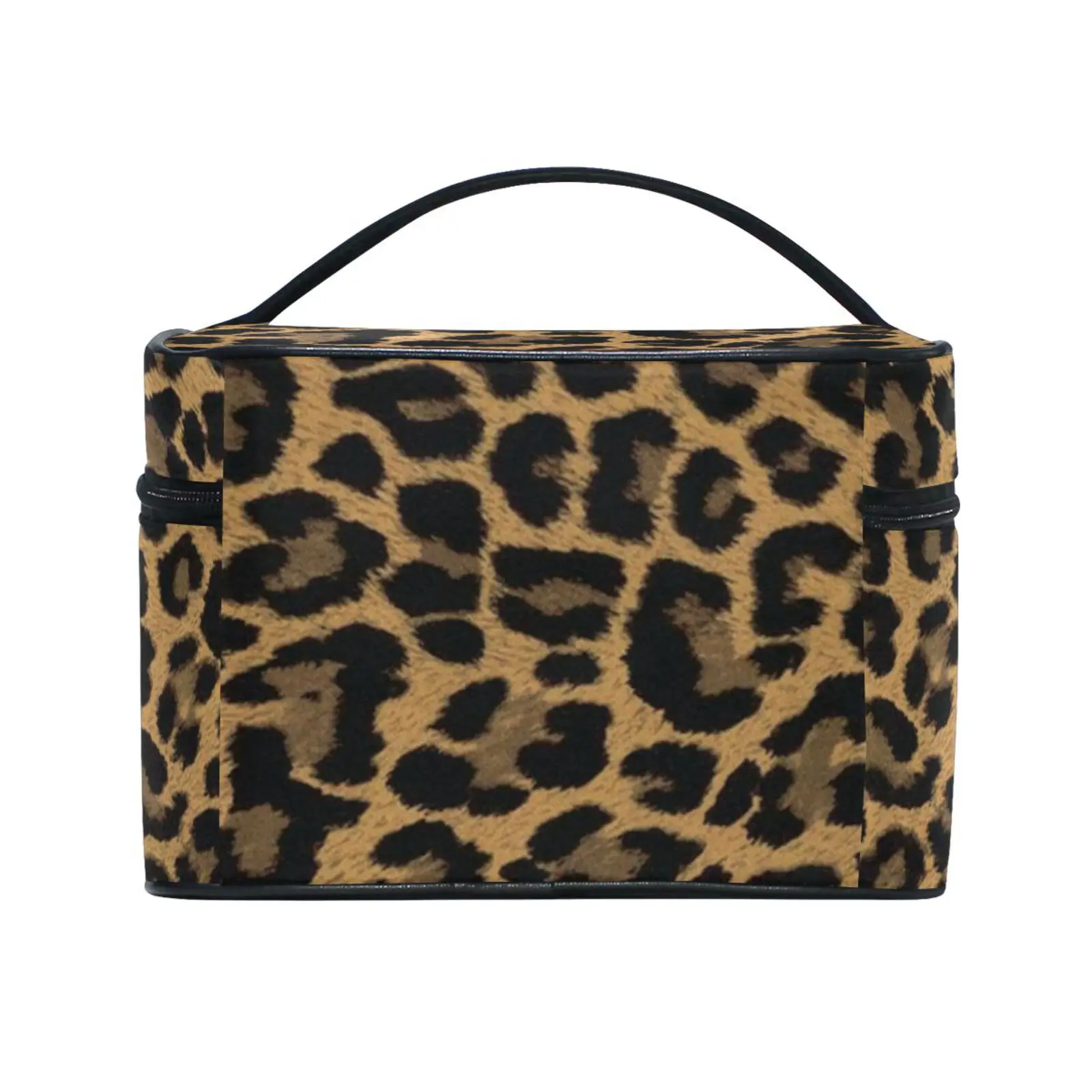 New Travel Makeup Cosmetic Bag Leopard Print Organizer Portable Artist Storage Bag Makeup Brushes Storage Organizer