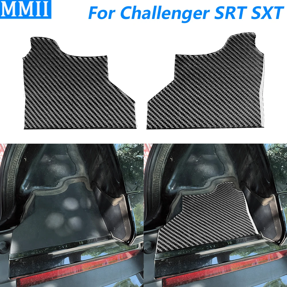 

For Dodge Challenger SRT SXT 2015-2025 Carbon Fiber Rear Tailgate Trunk Inner Both Side Panel Trim Cover Car Accessories Sticker