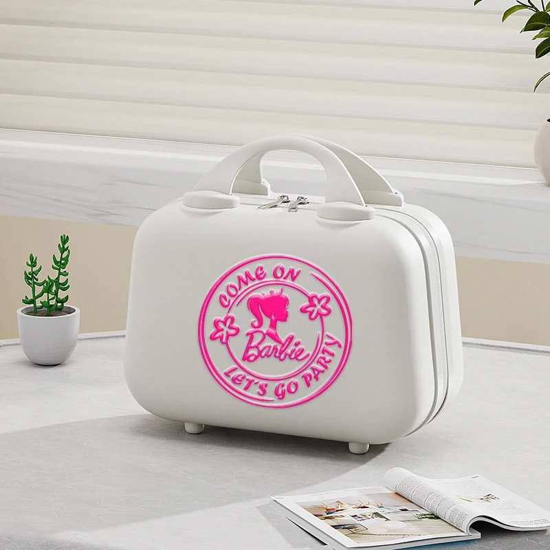 

Barbied Women Anime Handheld Cosmetic Case Makeup Boxes Girl 14 Inch Suitcase Large Capacity Luggage Kawaii Cartoon Storage Box