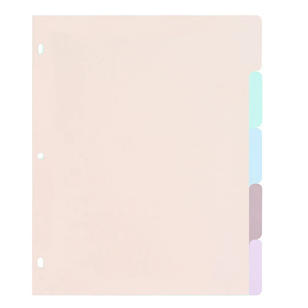 

1Set Frosted PP A4 Binder Dividers with Color-Coded Tabs for School Office Home Journal Inserts Recipe Notebook Organizer File