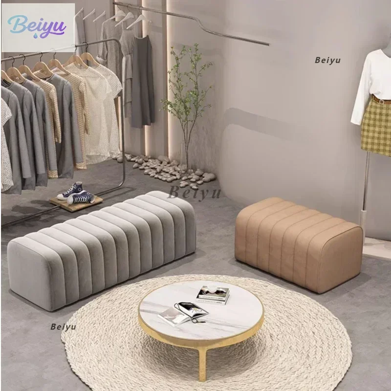 

Modern Shoe Bench Entrance Low Stool Hotel Rests Feet Sofa Chair Bedroom Velvet Bed End Soft Sofa Bench Design Ottoman Furniture