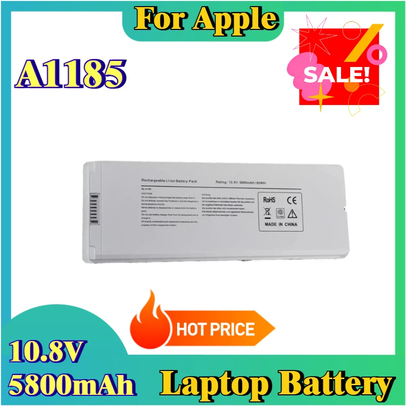 

Совершенно новый сменный аккумулятор для ноутбука 10,8 В 5800 мАч A1185 для Apple Macbook 13 дюймов MAC A1181 MA566FE/A MB402 MB403