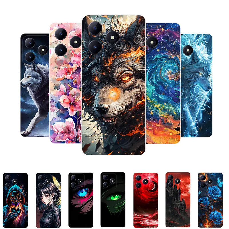 For Realme C63 4G Case RMX3939 Wolf Painted Cover Shockproof Soft Silicone Phone Case For Realme C63 C 63 Fundas RealmeC63