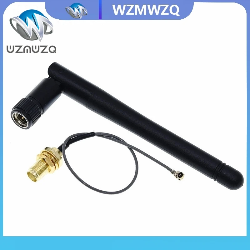 

2.4GHz 3dBi WiFi 2.4g Antenna Aerial RP-SMA Male wireless router+ 17cm PCI U.FL IPX to RP SMA Male Pigtail Cable ESP8266 ESP32
