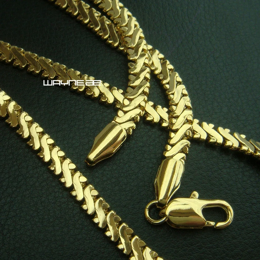 Men Gold Color Necklace Chain 50cm 60CM 70CM Length 4.5mm Width N272