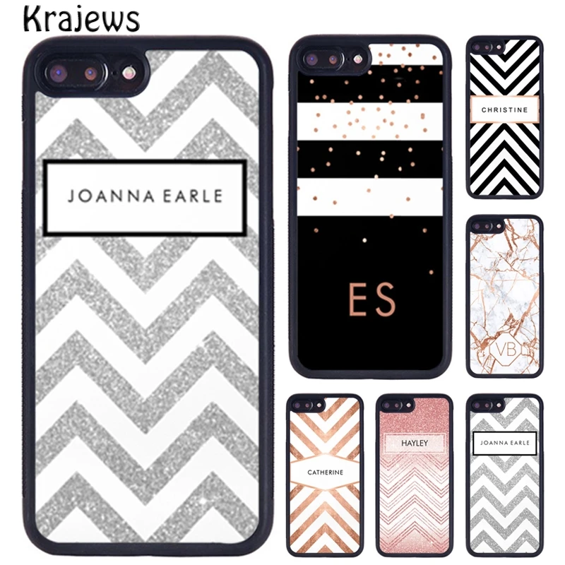 Krajews PERSONALISED CUSTOM NAME MONOGRAM LETTER INITIALS Phone Case For iPhone 16 15 14 plus 11 12 mini 13 Pro XR XS Max