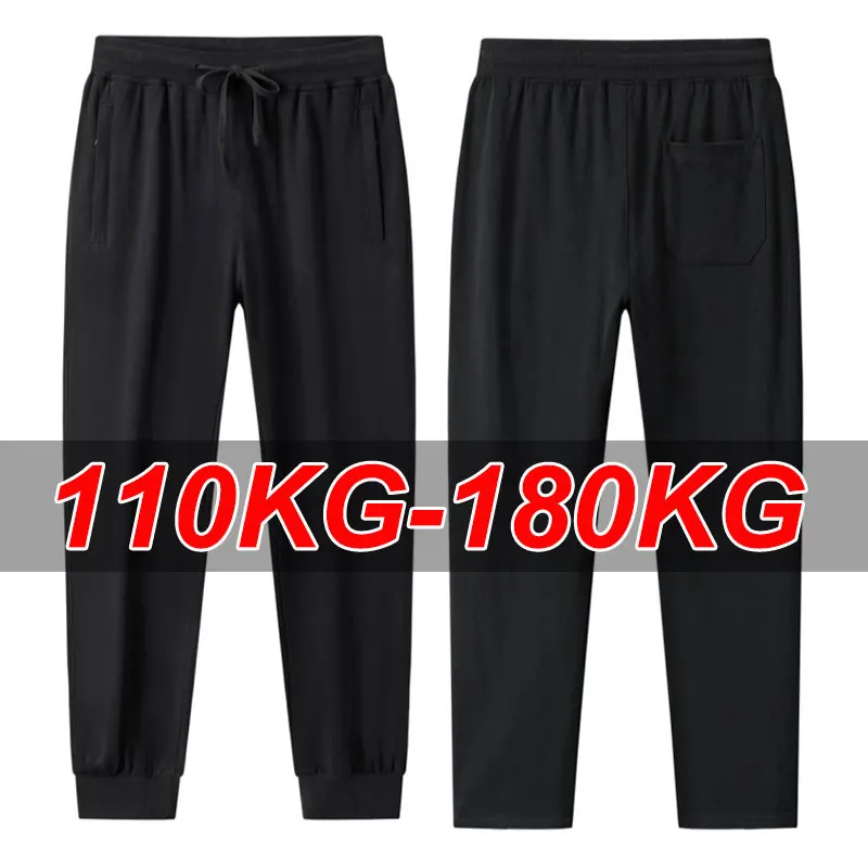 

Men's Casual Pants Plus Size 110-180KG Stretch Slim Fit Elastic Waist Jogger Pants 1XL-7XL Classic Black Trousers Male Clothing