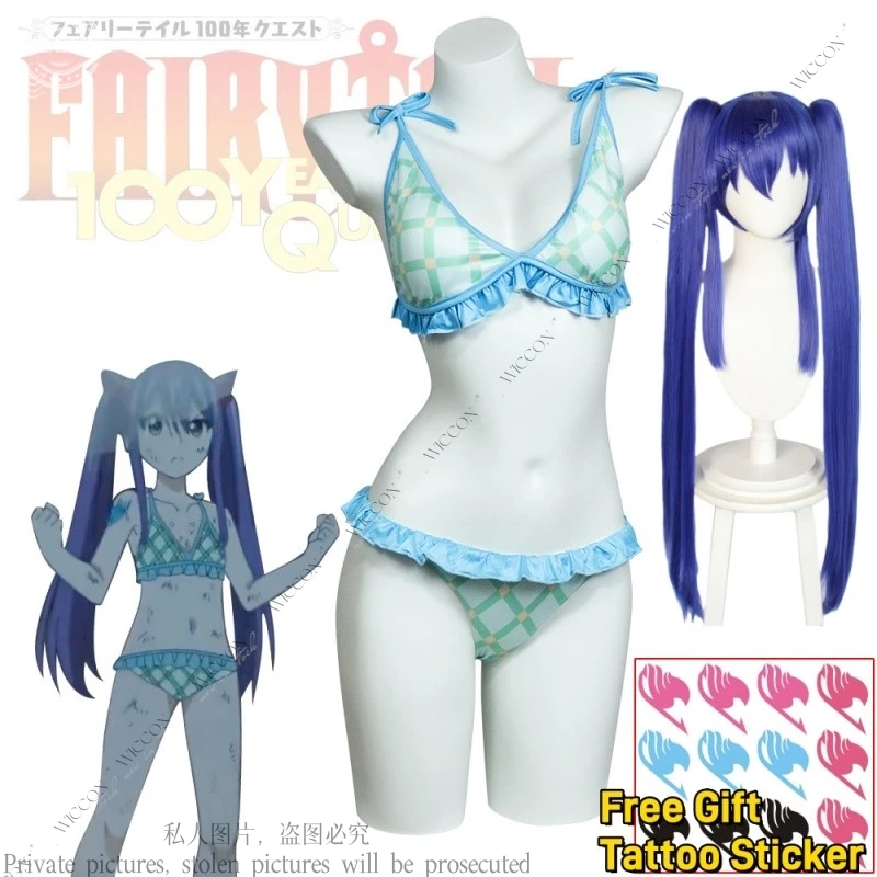 Женский купальник с татуировками Венди марвелл, волшебный костюм для косплея, парик с хвостом из аниме, рассекающий неба дракона, 100 лет