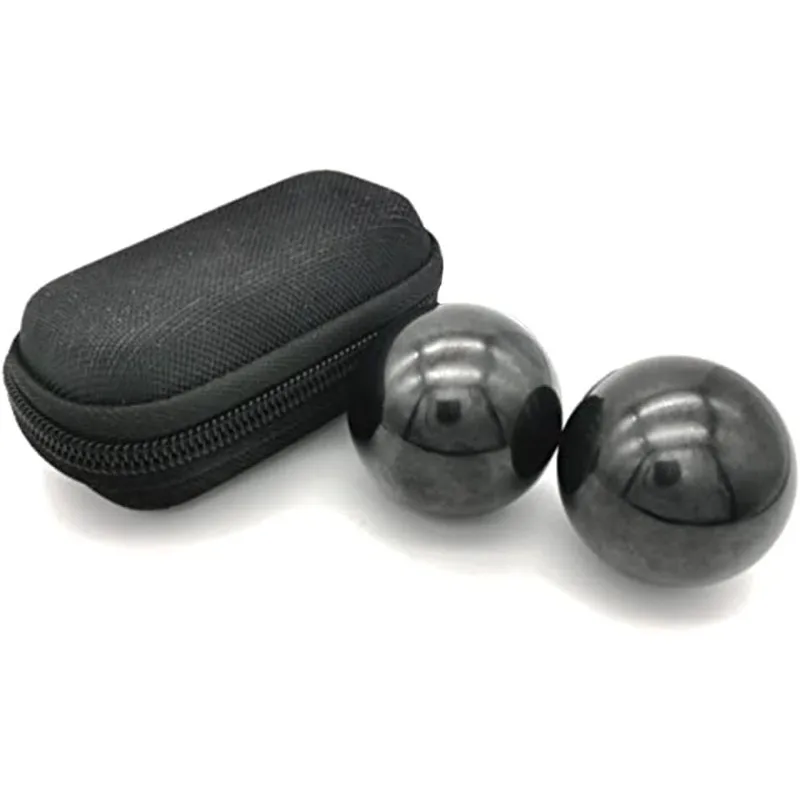 

Z QINGZHENG 2pcs 1.57Inch Baoding Fitness Ball, Solid Chrome Steel Health Exercise Massage Handball Boiled Black
