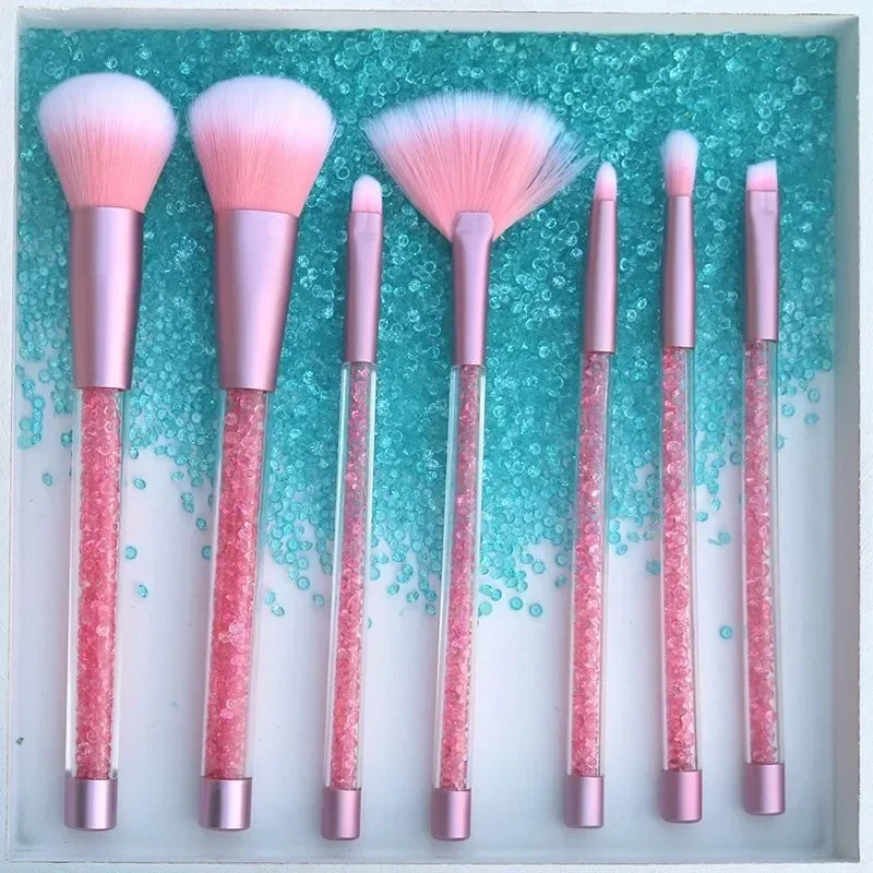 

Набор кистей для макияжа из 7 предметов, щетина из синтетического волокна, домашний салон, профессиональные инструменты для макияжа «сделай сам», тональная основа, пудра, тени для век