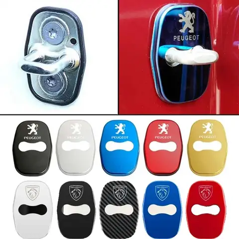 4pcs Car Door Lock Anti-scratch Cover Stickers for Peugeot 308 508L 301 308S 408 508 2008 3008 4008 5008 207CC 308CC Accessories