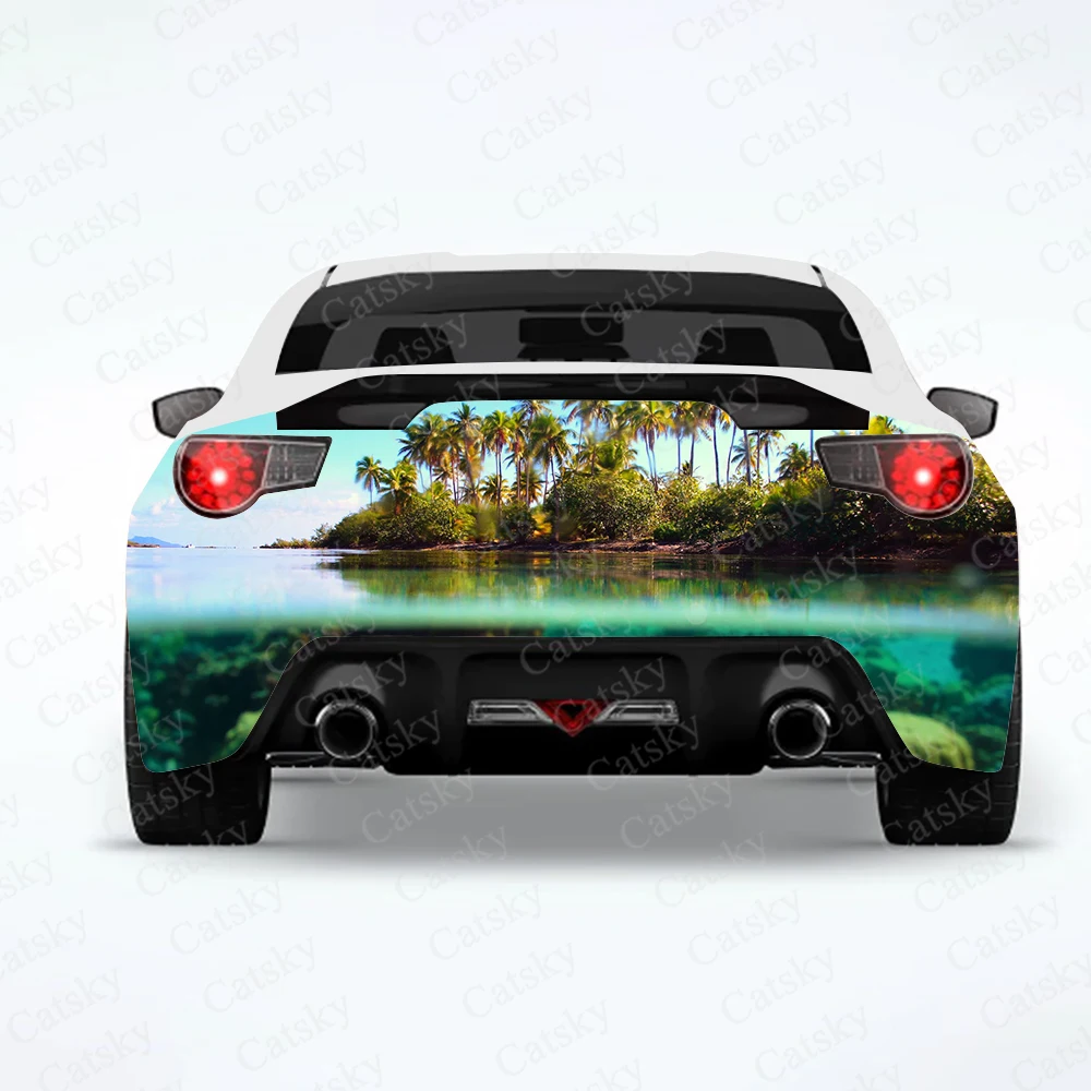 Nature Tropical Car Rear Wrap Car Stickers Car Decal Creative Sticker Car Body Appearance Modification Stickers