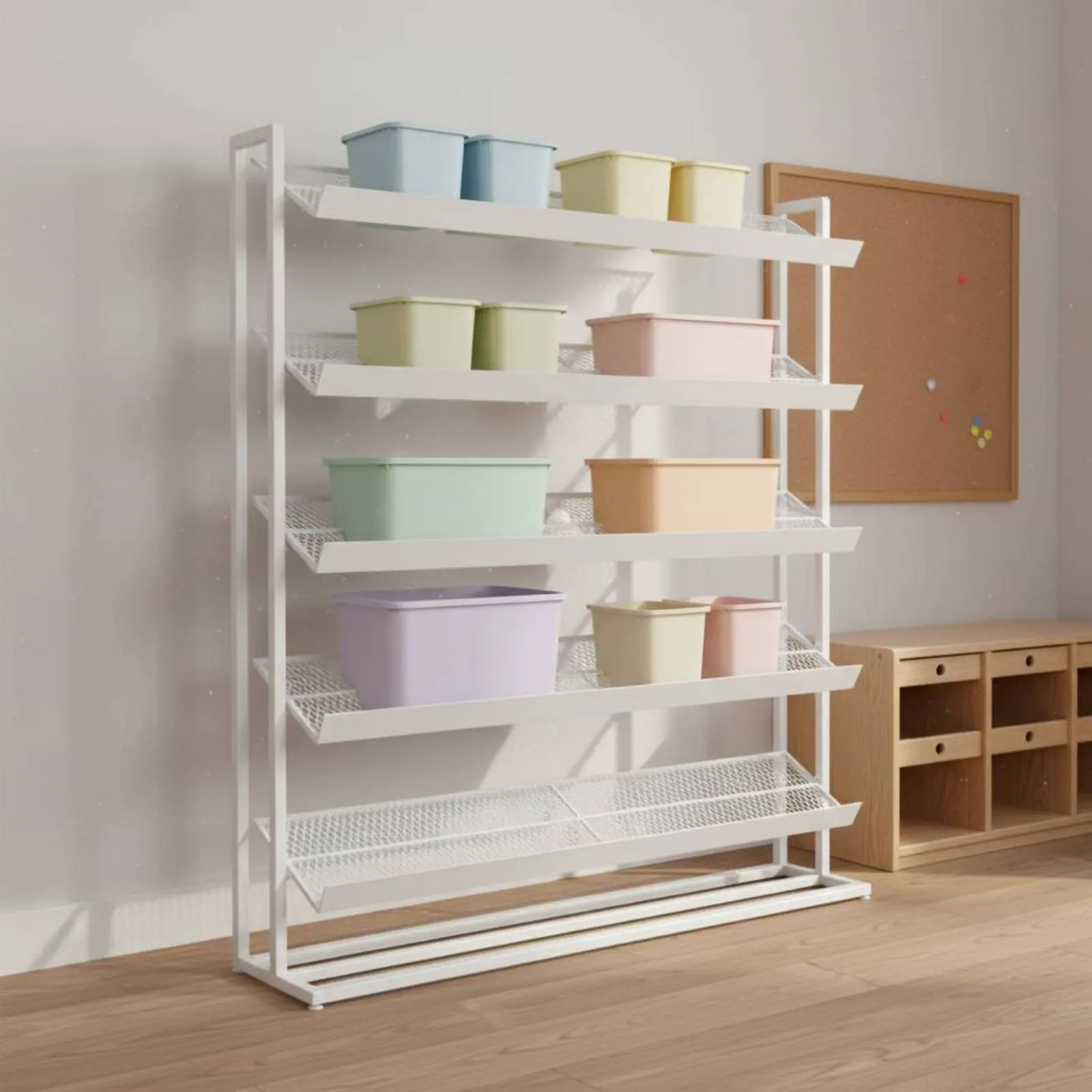 Bead Storage Rack Space Saving Grid Display Stand Toy Sorting Shelf Rust Resistant Craft Organizer Shelf Heavy Duty for Playroom view 5