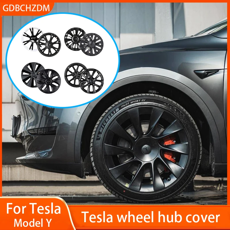 4PCS Wheel Cap 19 Inch Automobile Hubcap for Tesla Model Y 2018-2023 Hub Cap Performance Replacement for Tesla Model Y 2018-2023