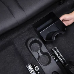 For Fiat 500 2016-2024 ABS Black Center Console Side Storage Box Multi-Function Mobile Phone Tray Car Interior Accessories
