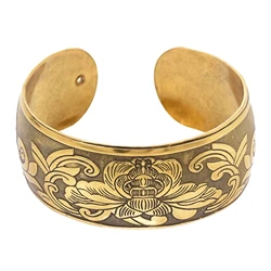 Vintage Gold Color Tibetan Cuff Bracelet For Women Men Indian Pakistan Ethnic Open Bangle Afghan Gypsy African Bracelets Jewelry