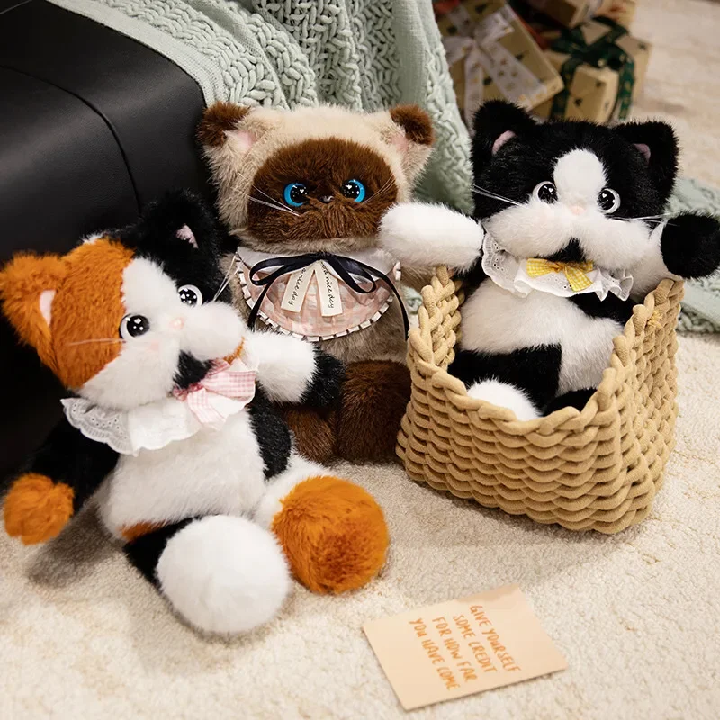 

45/60 см милый ситцевый кот, корова, сиамский котенок, плюшевая игрушка, кукла, подушка, приятная подушка, мультяшная игрушка-кошка, кукла для девочки, подарки на день рождения