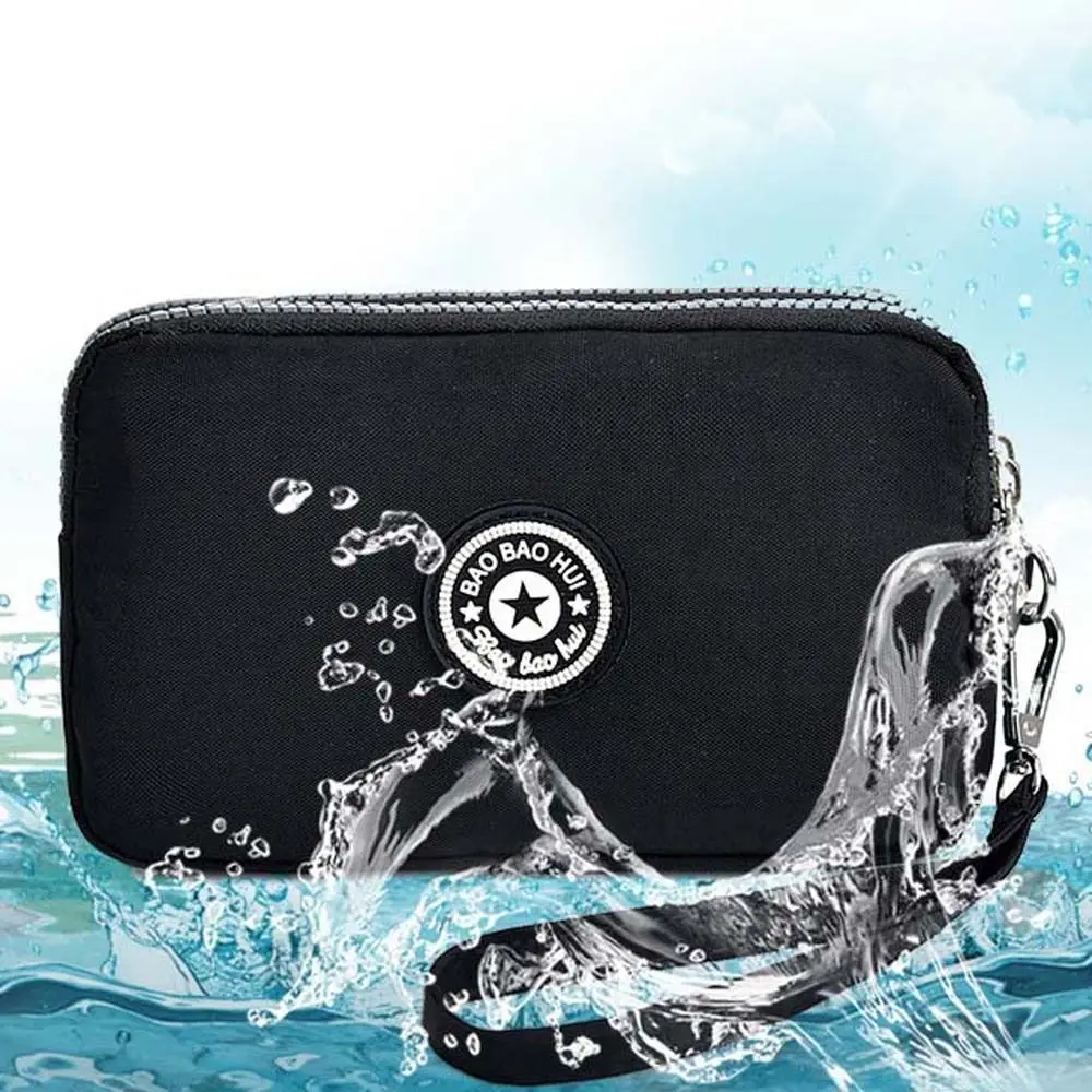 Модный трехслойный кошелек с буквенным принтом, кошелек в звездную полоску с цветком, водонепроницаемая сумка в корейском стиле, простая сумка для денег для покупок