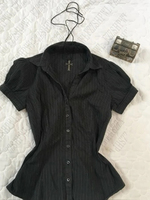 Classic Chic Fit Shirt Vintage Women Clothes Y2K Minimalist Fashion Tops Emo Aesthetic Harajuku Goth 90s Sexy Artsy Punk Shirts