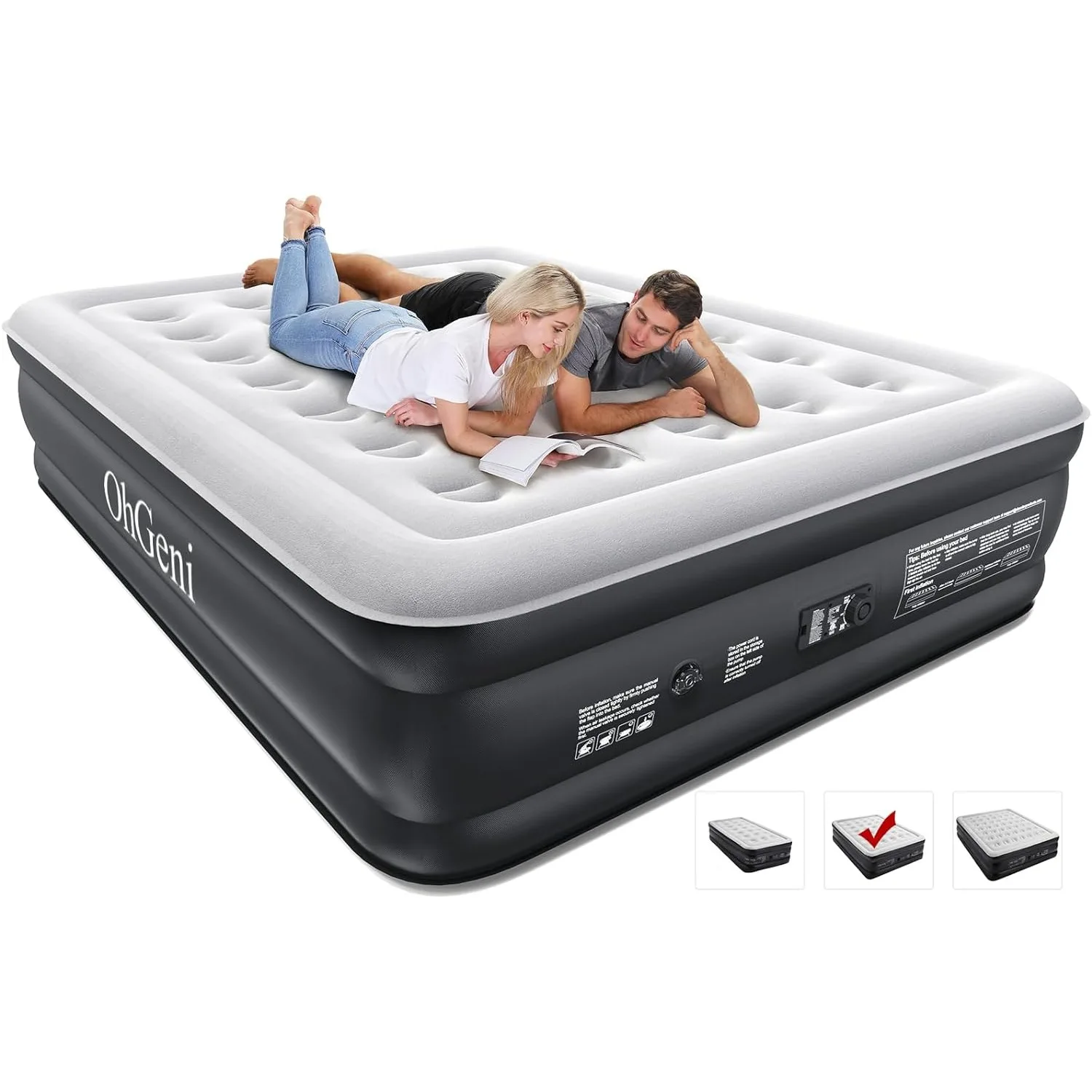 Air Mattress Queen with Built-in Pump for Guest, 18