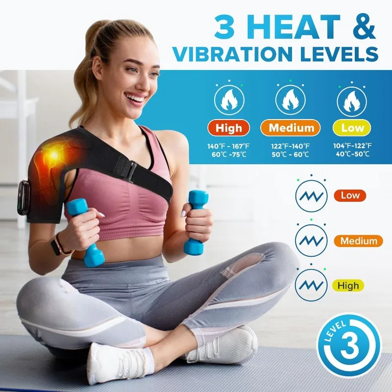 

Smart Electric Shoulder Massager Heated Vibration Steamer Belt Adjustable Temperature 3 Mode Massage Machine for Shoulder Neck