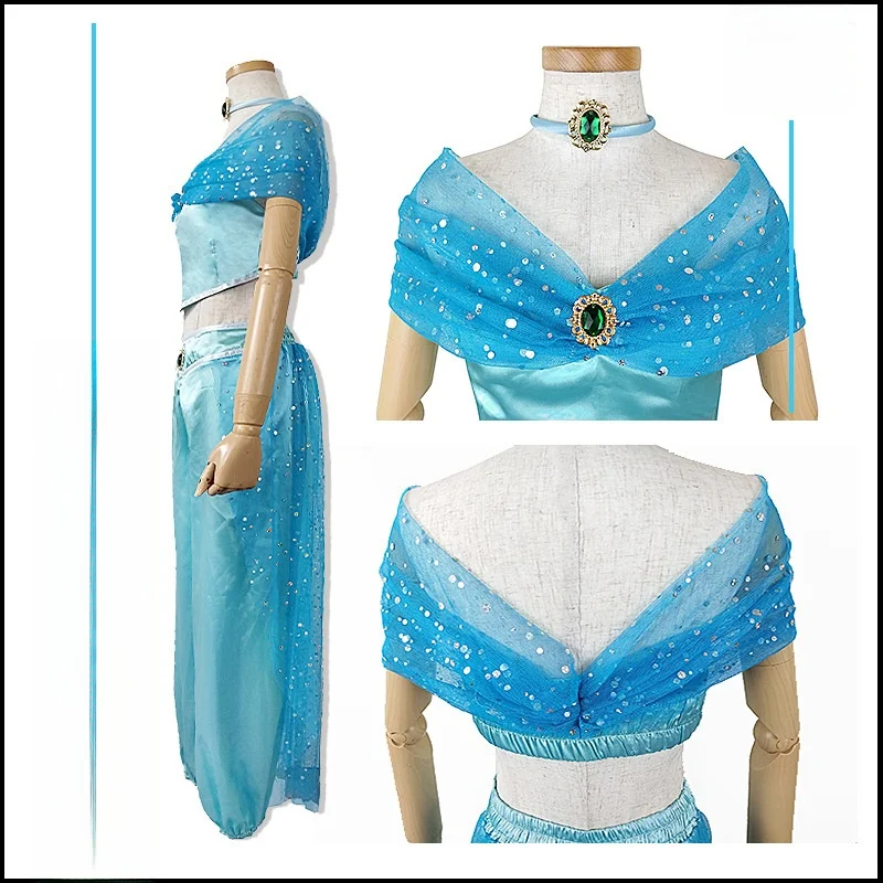 

Косплей для взрослых, костюм принца Жасмин, лампа Dis You Aladdin, Джин, представление, Хэллоуин, фестиваль, сцена, традиционный сгусток ханьфу...