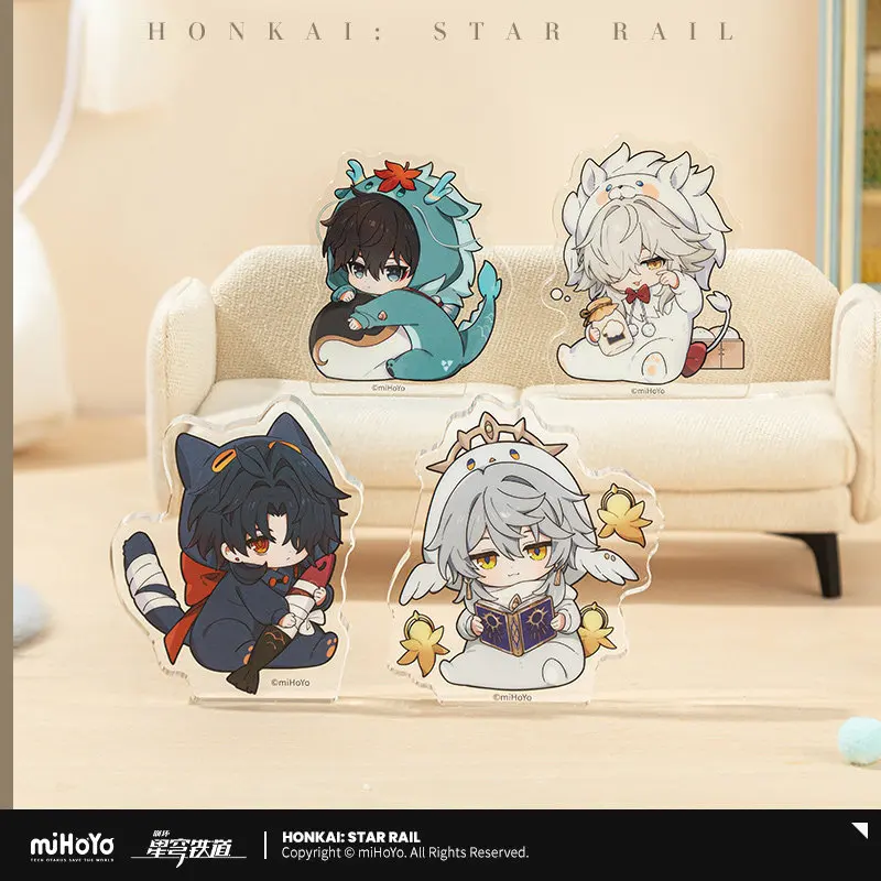 Honkai Star Rail Mini Acrylic Stand, Boys' Dorm Q Version Figure, Cute Desk Decor Anime Collectible, Game Gifts for Fans